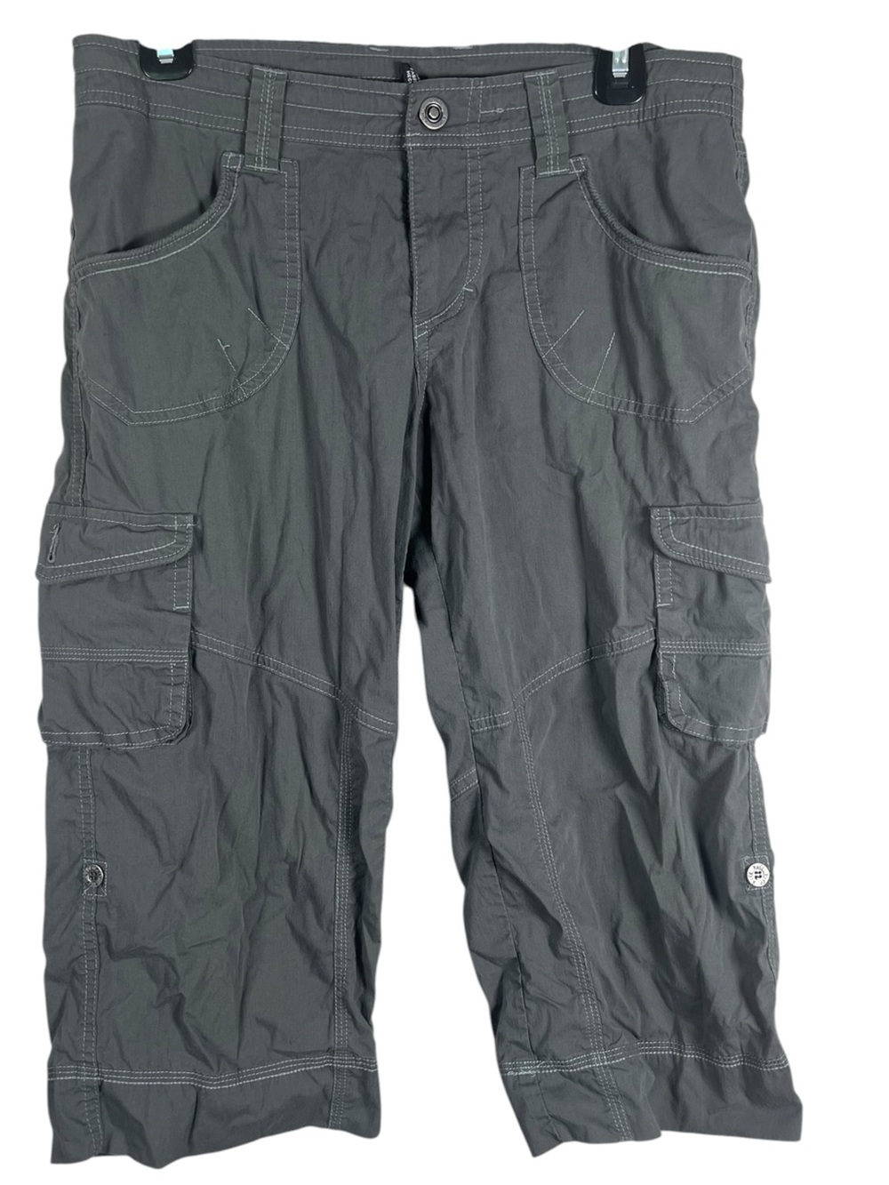 KÜHL Kontra Cargo Pants Women’s 8 Gray Convertible Roll Up Hiking Capri Gorpcore